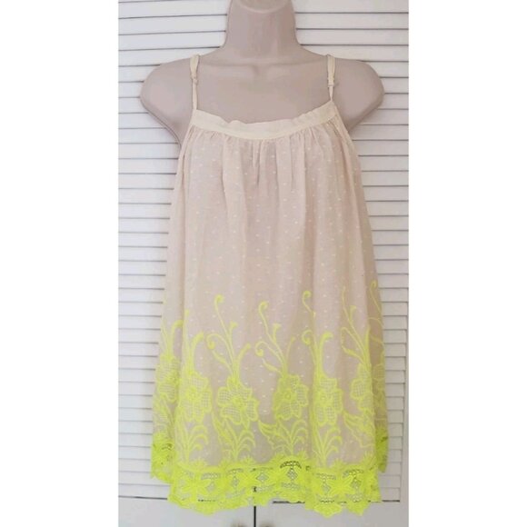 NEW FREE PEOPLE INTIMATELY DAY GLOW SHAPELESS SLIP SMALL IVORY YELLOW COMBO - Picture 5 of 10